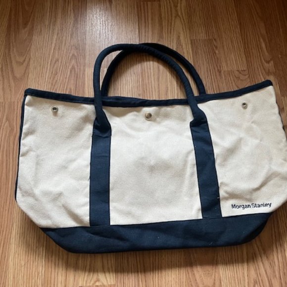 Morgan Stanley canvas tote banker bag shoulder bag